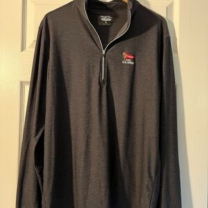 U.S. Open Straight Down Men's Gray Quarter-Zip Sweater